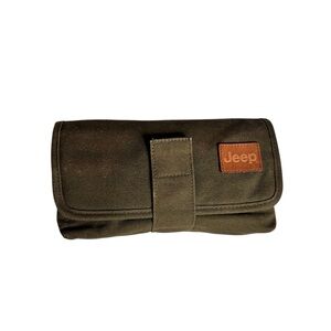 Vintage Jeep olive green canvas glove box compartment organizer